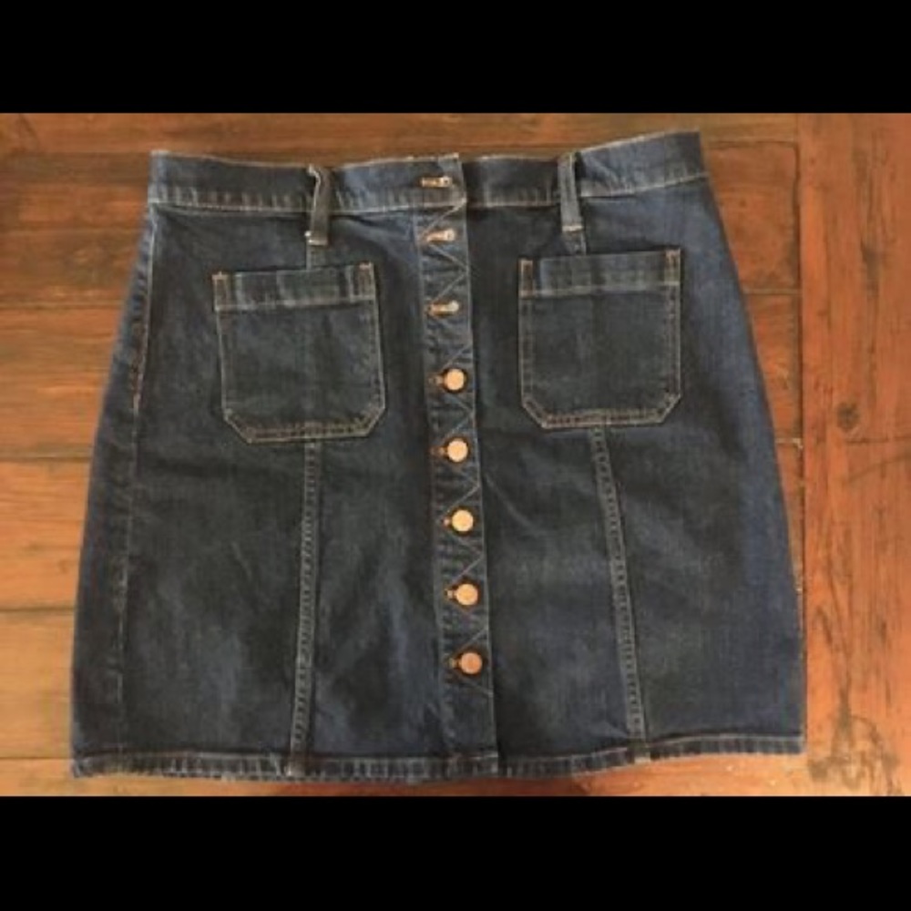 Denim button-front Madewell skirt